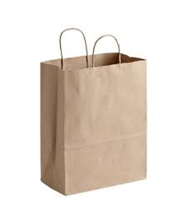 KRAFT PAPER BAG WITH HANDLE 10 X 5 X 13 250/CS
