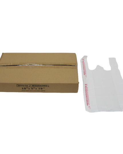 10X5X19 WHITE T-SHIRT BAG
