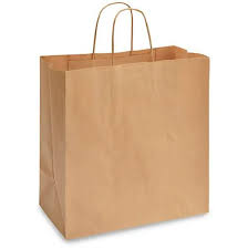 KRAFT PAPER BAG WITH HANDLE 12 X 7 X 14 250/CS