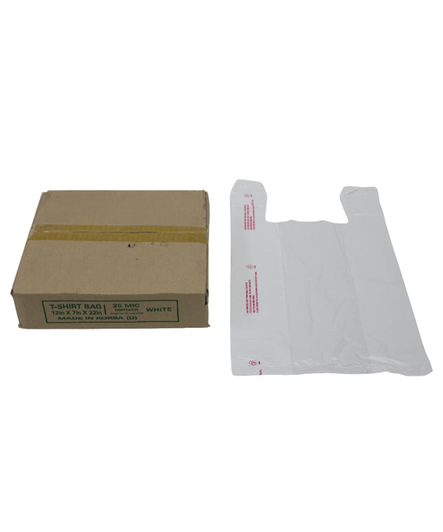 12 X 7 X 22 T-SHIRT BAG 25 MIC 300/CS