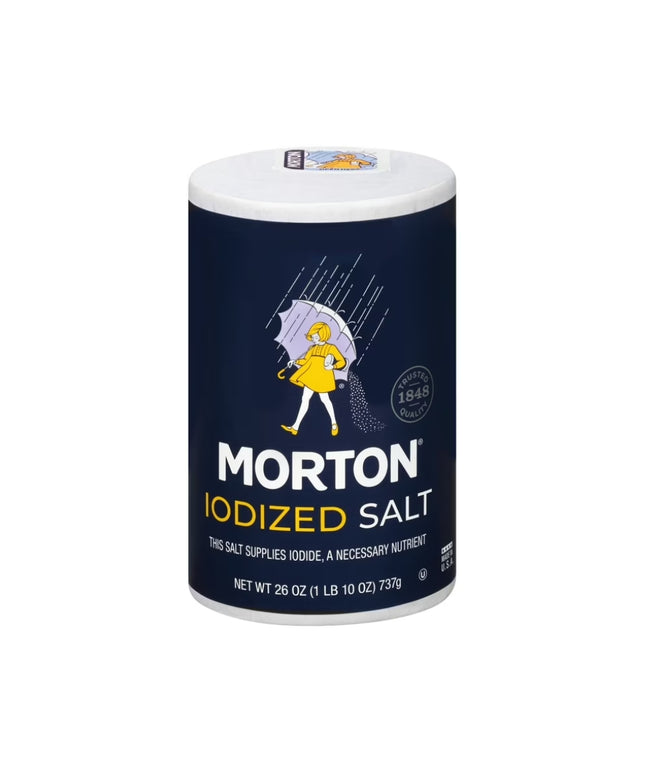 MORTON IODIZED SALT 24/26 OZ.