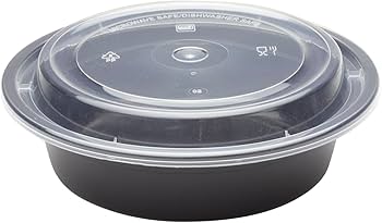 CONTAINER PLAST 32 OZ. BLK W/CLEAR LID 150/CS.