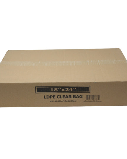 18 X 24 L.D. CLEAR BAGS 400/CS.