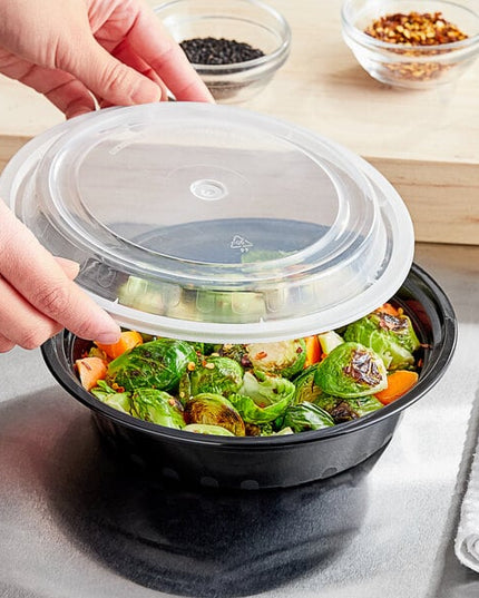 9 X 9 1 COMPARTMENT PP CONTAINER BLACK BASE CLEAR TOP 150/CS