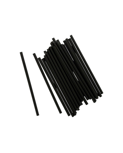 COCKTAIL PLASTIC STRAW BLACK 5.75 UNWRAP 10/250