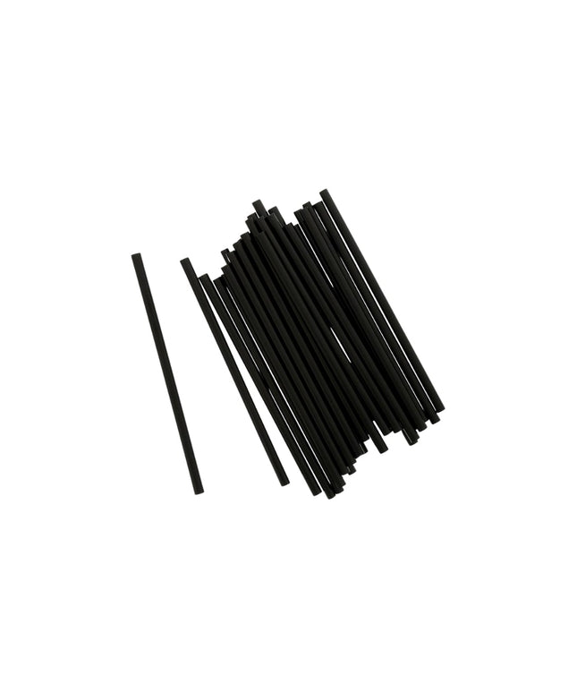 COCKTAIL PLASTIC STRAW BLACK 5.75 UNWRAP 10/250