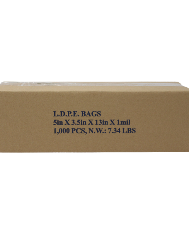 5 X 3.5 X 13 LD CLEAR BAG 1000/CS.