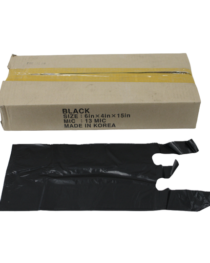 6X4X15 BLACK T SHIRT BAG