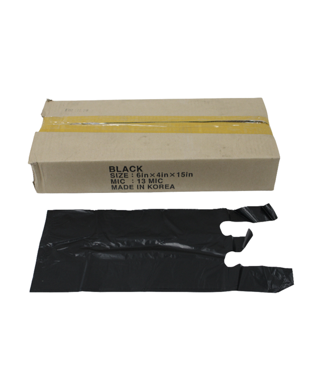 6X4X15 BLACK T SHIRT BAG