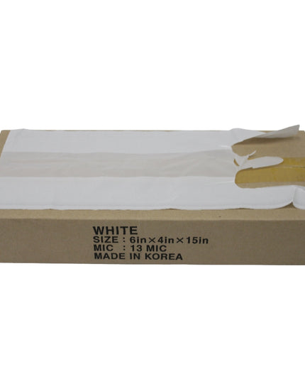 6X4X15 WHITE T-SHIRT BAG