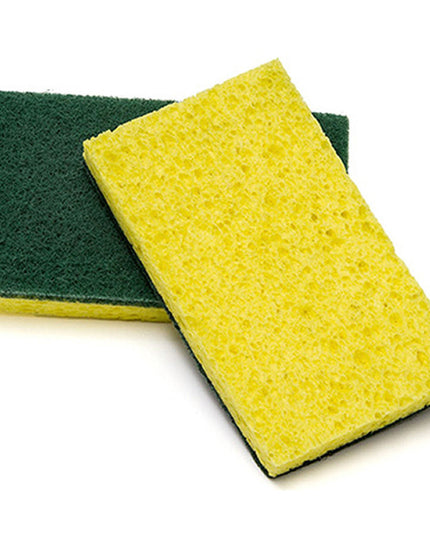 SCRUBBER SPONGE YELLOW/GREEN 5/CS.