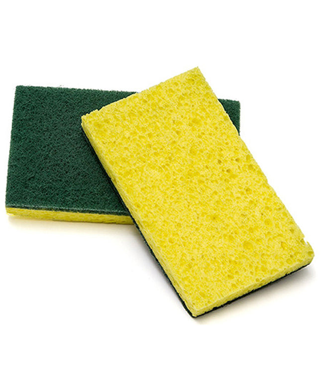 SCRUBBER SPONGE YELLOW/GREEN 5/CS.