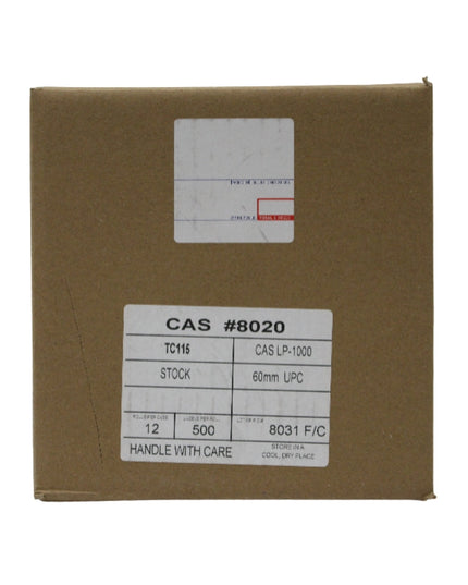 LABEL CAS 58 MM X 60 MM BLANK 12/500