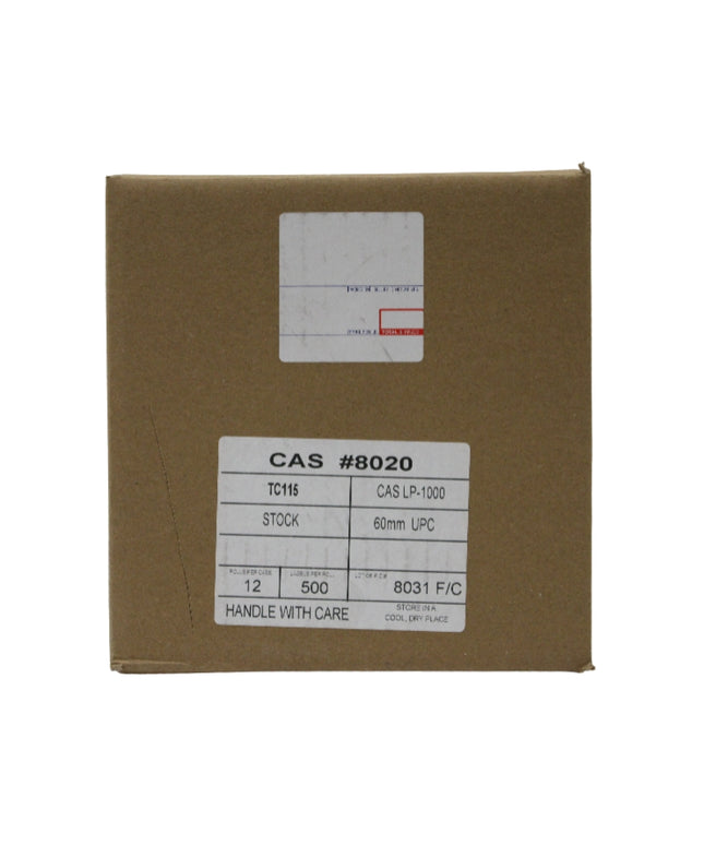 LABEL CAS 58 MM X 60 MM BLANK 12/500