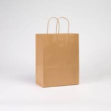 KRAFT PAPER BAG WITH HANDLE 8.66 X 4.75 X 10.75 250/CS