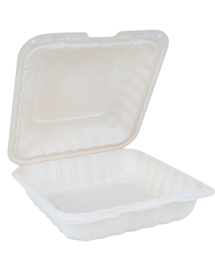 8 INCH CONTAINER PLASTIC WHITE 1 COMP. 150/CS.