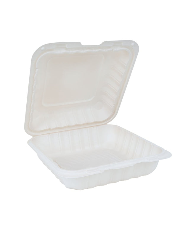 8 INCH CONTAINER PLASTIC WHITE 1 COMP. 150/CS.