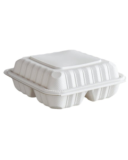 8 INCH CONTAINER PLASTIC WHITE 3 COMP. 150/CS.