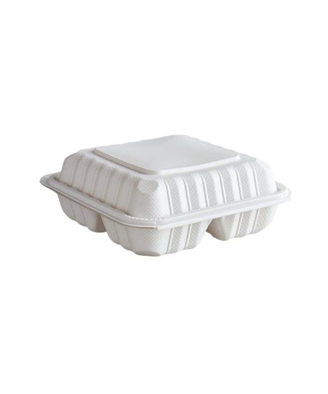 8 INCH CONTAINER PLASTIC WHITE 3 COMP. 150/CS.
