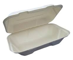 CONTAINER HINGED COMPOSTABLE BAGASSE 9'' X 6'' 200/CS.