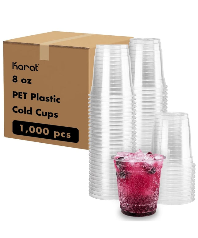 CUP PLAST 8 OZ. CLEAR 1000/CS.
