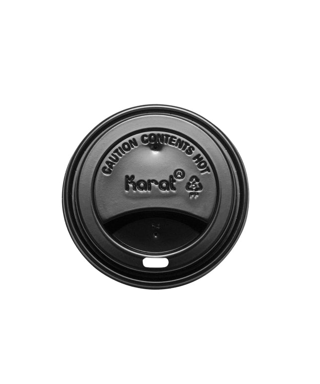 KARAT SIPPER DOME LID BLACK 10-24 OZ. FOR HOT CUP 1000/CS.
