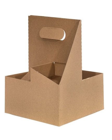 4-CUP KRAFT CUP CARRIER W/HANDLE 12-32 OZ 200/CS