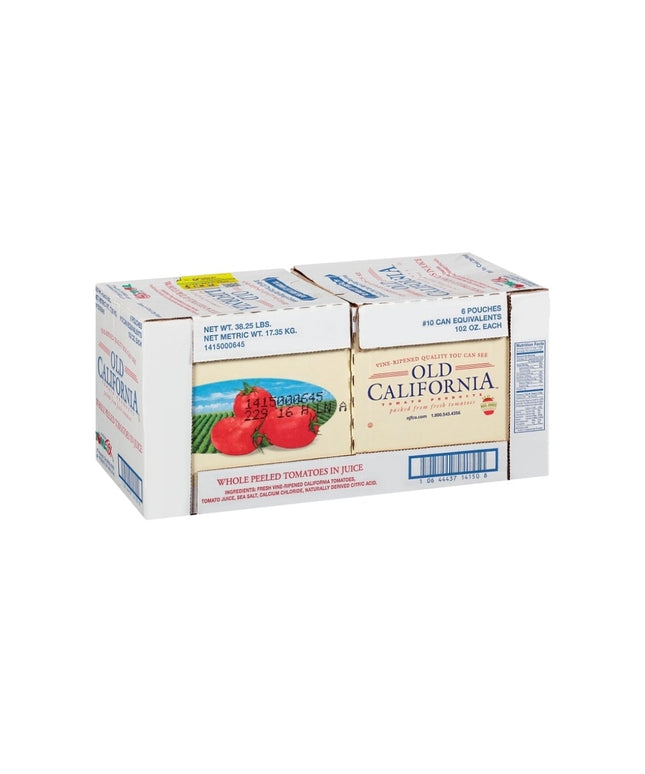 OLD CALIFORNIA WHOLE PEELED TOMATO POUCH 6/102 OZ