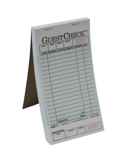 GUEST CHECK SINGLE COPY 3.5 X 6.75 50/2500 PCS.