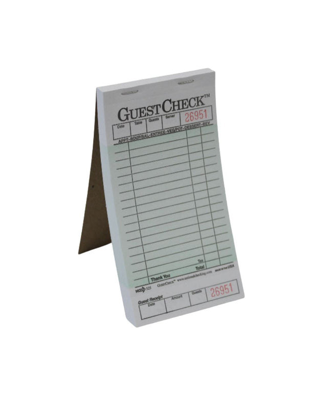 GUEST CHECK SINGLE COPY 3.5 X 6.75 50/2500 PCS.