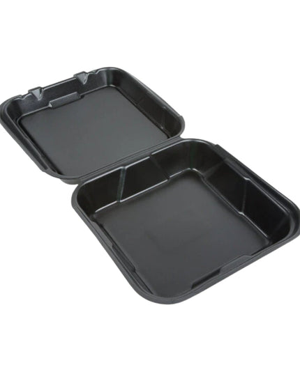 9 INCH BLACK CONTAINER FOAM HINGED 1 COMP. 200/CS