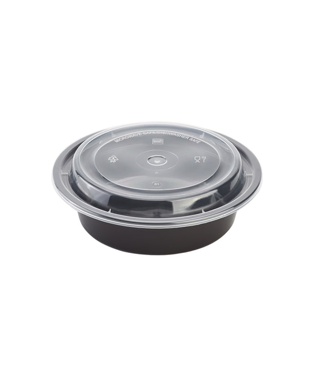 KARAT 16 OZ MICROWAVABLE BLACK FOOD CONTAINER W/LID 150/CT