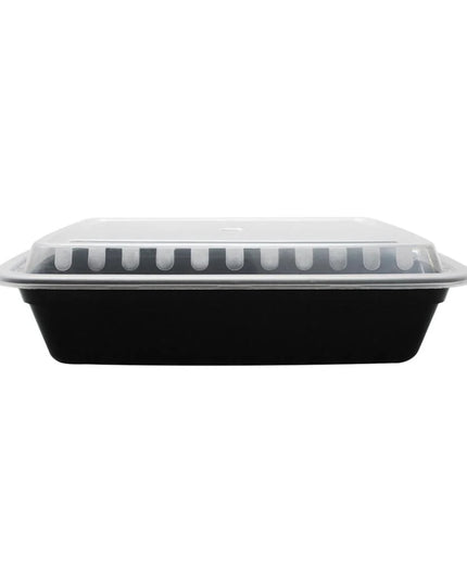 KARAT 28 OZ MICROWAVABLE BLACK FOOD CONTAINER W/LID 150/CT