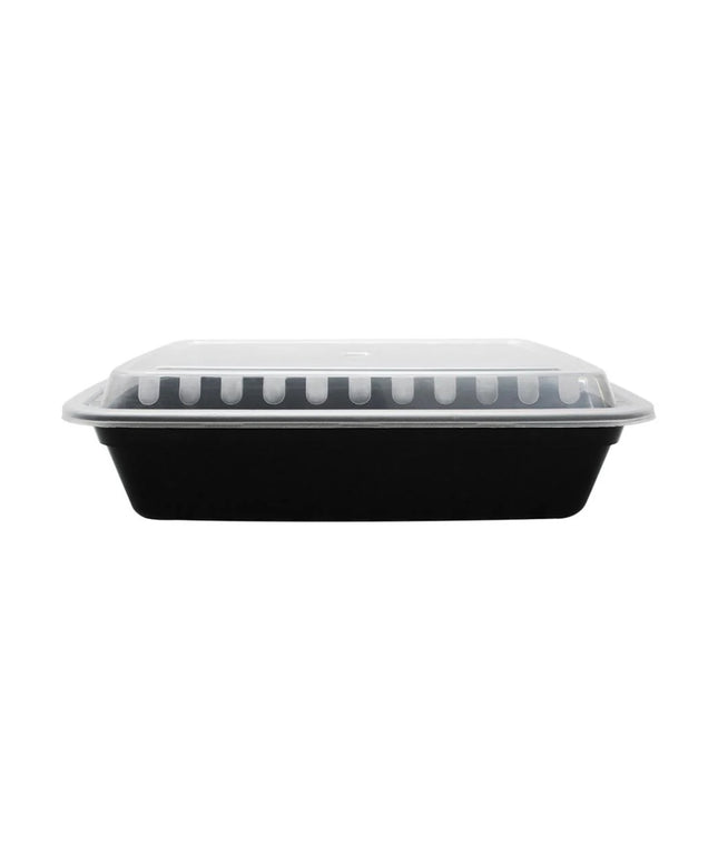 KARAT 28 OZ MICROWAVABLE BLACK FOOD CONTAINER W/LID 150/CT