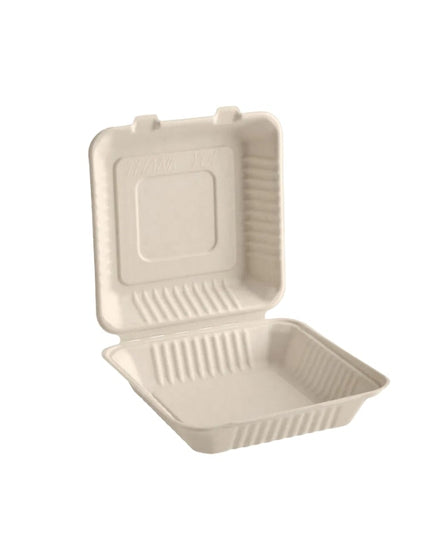 CONTNER HNGD COMPOSTABLE BAGASSE 9X9 1 COMP. 200/CS.