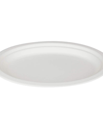 PLATE OVAL COMPOSTABLE BAGASSE 10'' X  8'' 500/CS.