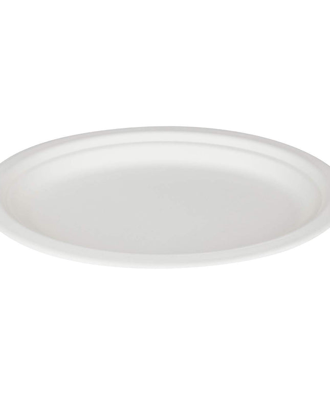 PLATE OVAL COMPOSTABLE BAGASSE 10'' X  8'' 500/CS.