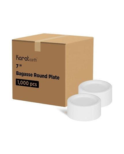 PLATE ROUND COMPOSTABLE BAGASSE 7'' 1000/CS.
