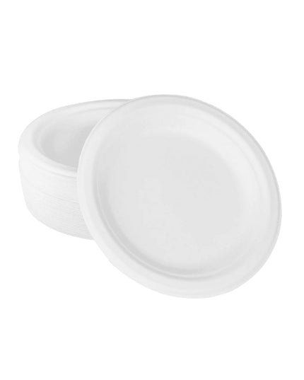 PLATE ROUND COMPOSTABLE BAGASSE 7'' 1000/CS.