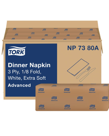 NAPKIN DINNER TORK 1/8 FOLD 17 X 16.2 3 PLY 6/290