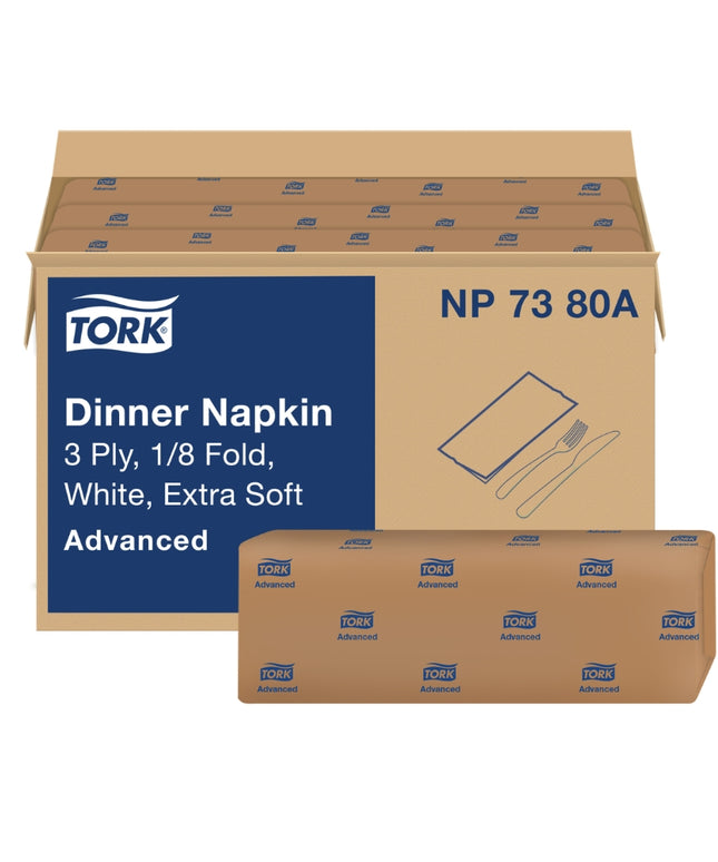 NAPKIN DINNER TORK 1/8 FOLD 17 X 16.2 3 PLY 6/290