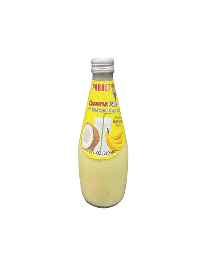 PARROT GLASS BANANA COCONUT MILK W/PULP 12/290 ML