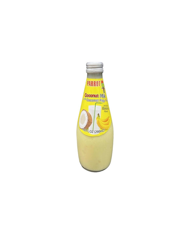PARROT GLASS BANANA COCONUT MILK W/PULP 12/290 ML
