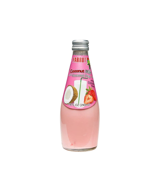 PARROT GLASS STRAWBERRY COCONUT MILK W/PULP 12/290 ML