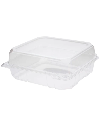 8'' X 8'' PET HINGED CONTAINER 1 COMPARTMENT 2/125CT