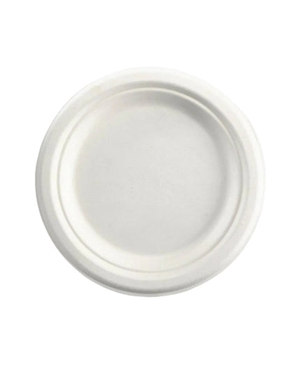 6" SUGARCANE WHITE ROUND PLATE 1000/CS