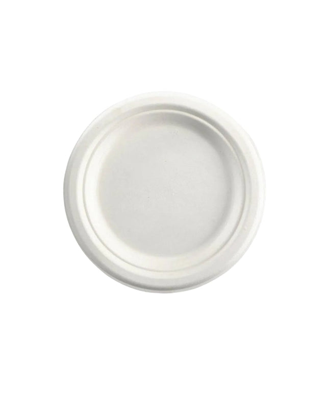 9" SUGARCANE WHITE ROUND PLATE 500/CS