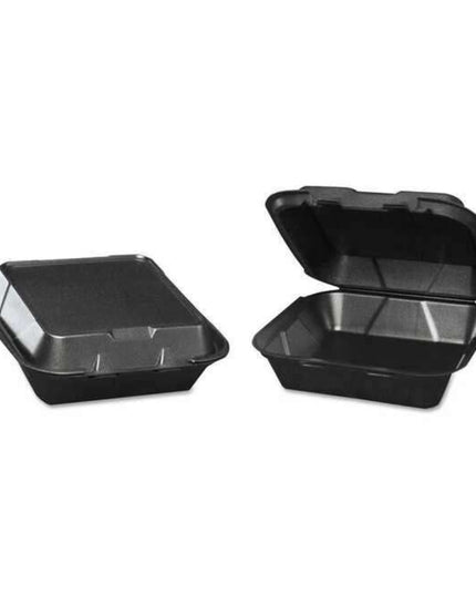 8 IN CONTAINER FOAM HINGED BLACK 1 COMP. 200/CS.