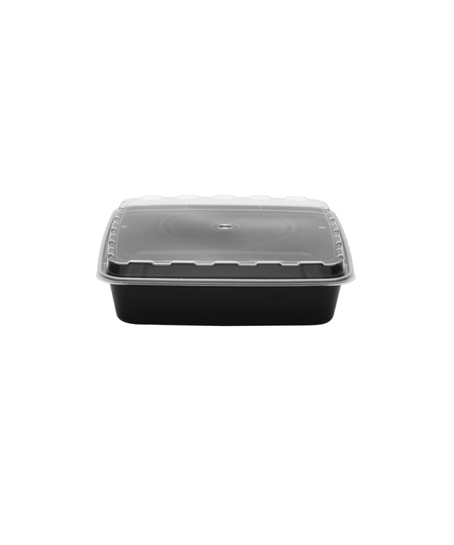 SQUARE CONTAINER 48 OZ COMBO PACK W/CLEAR LID 150/CT