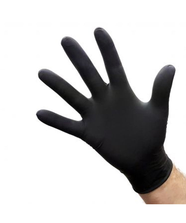 NO POWDER BLACK LATEX GLOVES SMALL 10/100 CS